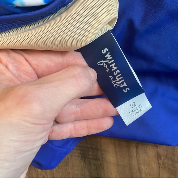 Swimsuits For All • Blue & Aqua One Piece Bathing Suit • Size 22 • EUC - Picture 8 of 8